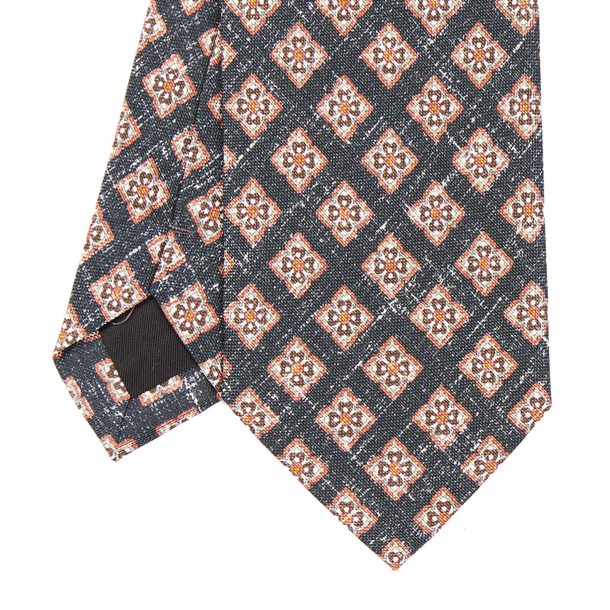 BLACK SARTORIAL COTTON AND SILK TIE