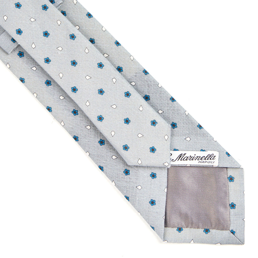 LIGHT GREY SARTORIAL COTTON AND SILK TIE