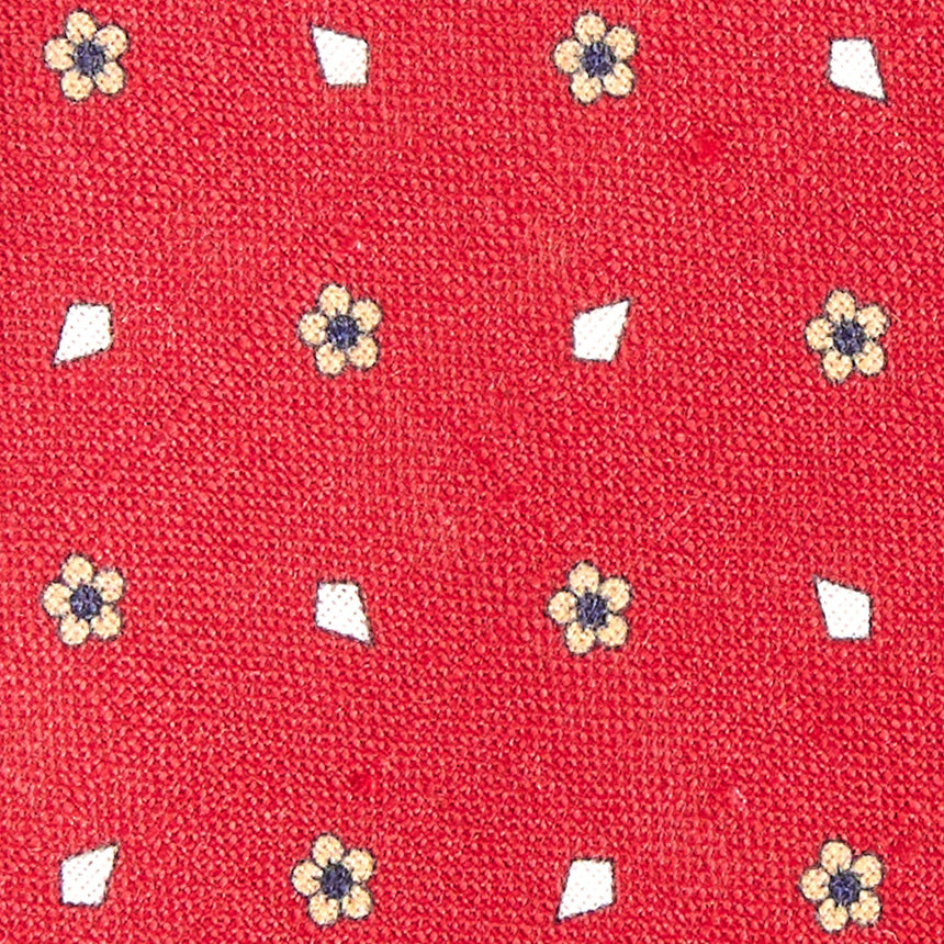 CRAVATTA SARTORIALE IN COTONE E SETA ROSSA