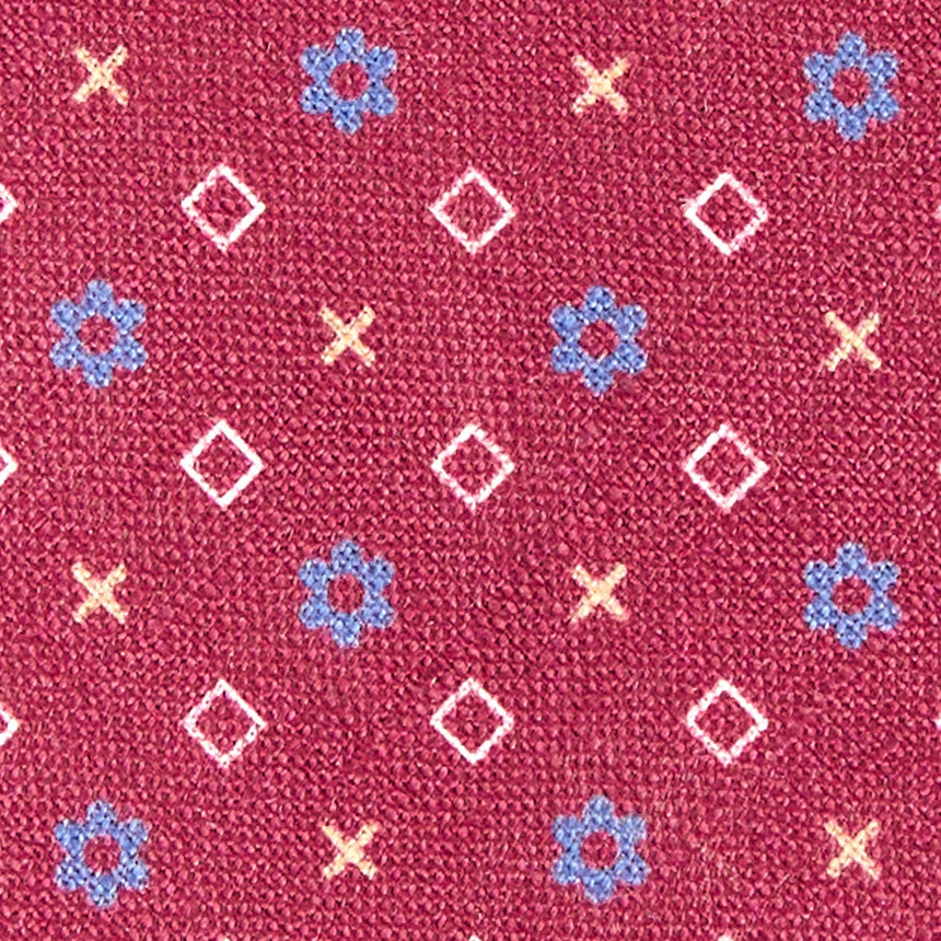 CRAVATTA SARTORIALE IN COTONE E SETA BORDEAUX