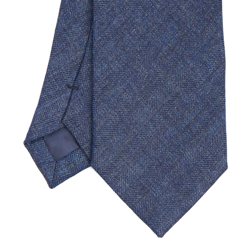 BLUE SARTORIAL LINEN AND COTTON TIE