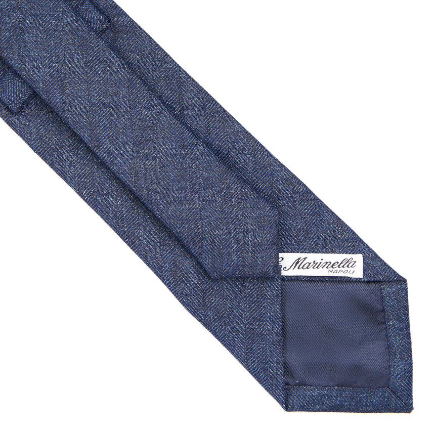 BLUE SARTORIAL LINEN AND COTTON TIE