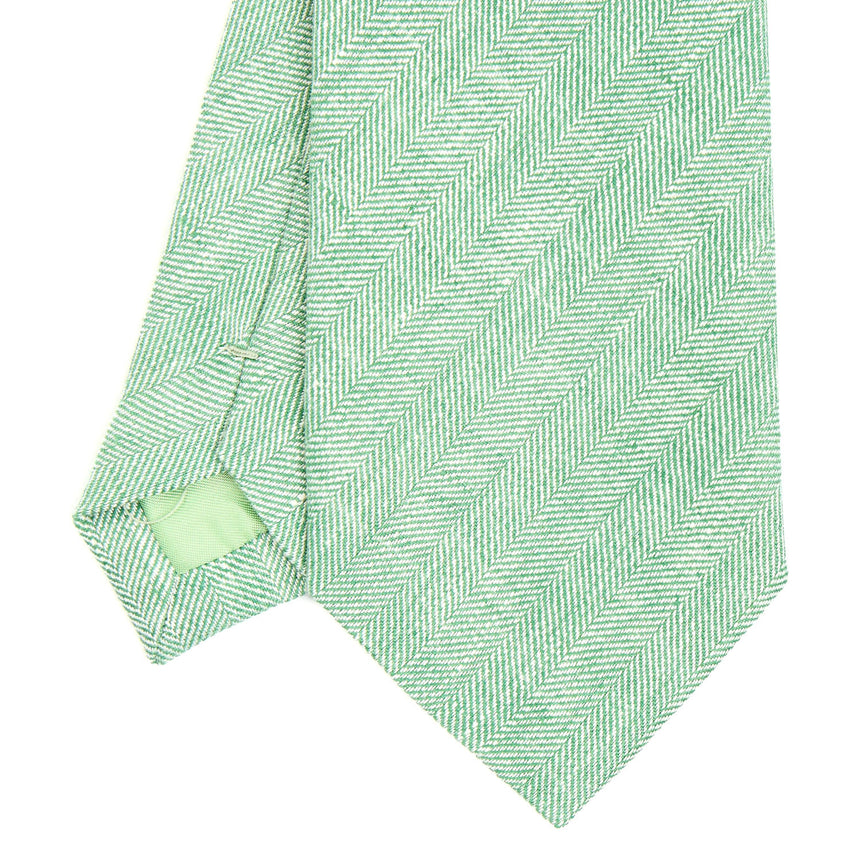 LIGHT GREEN SARTORIAL LINEN AND COTTON TIE