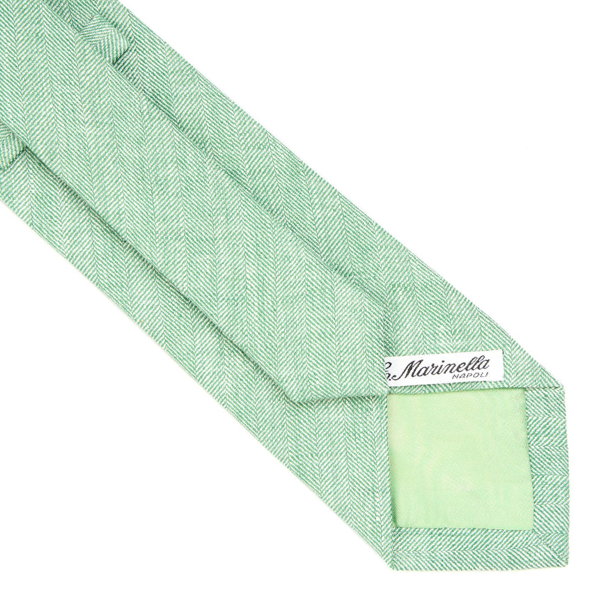 LIGHT GREEN SARTORIAL LINEN AND COTTON TIE