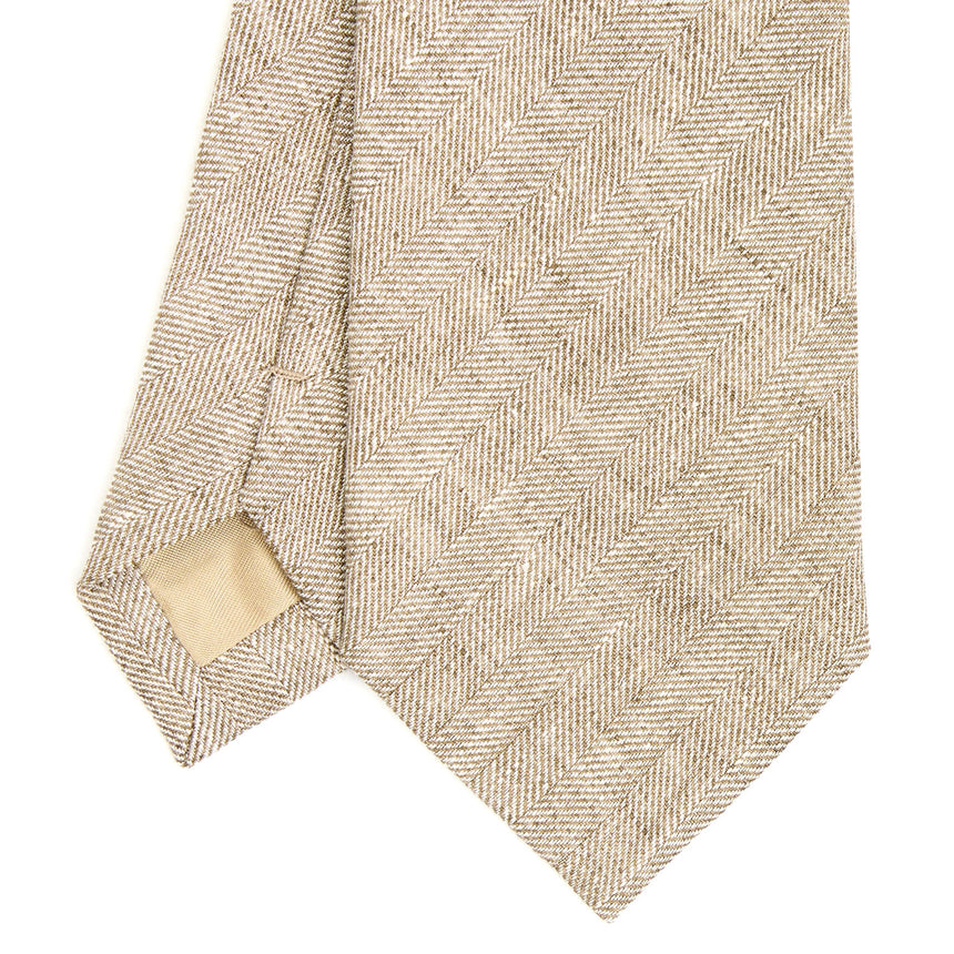 BEIGE SARTORIAL LINEN AND COTTON TIE