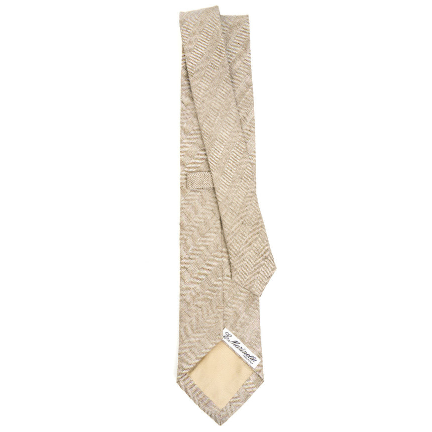 BEIGE SARTORIAL LINEN AND COTTON TIE
