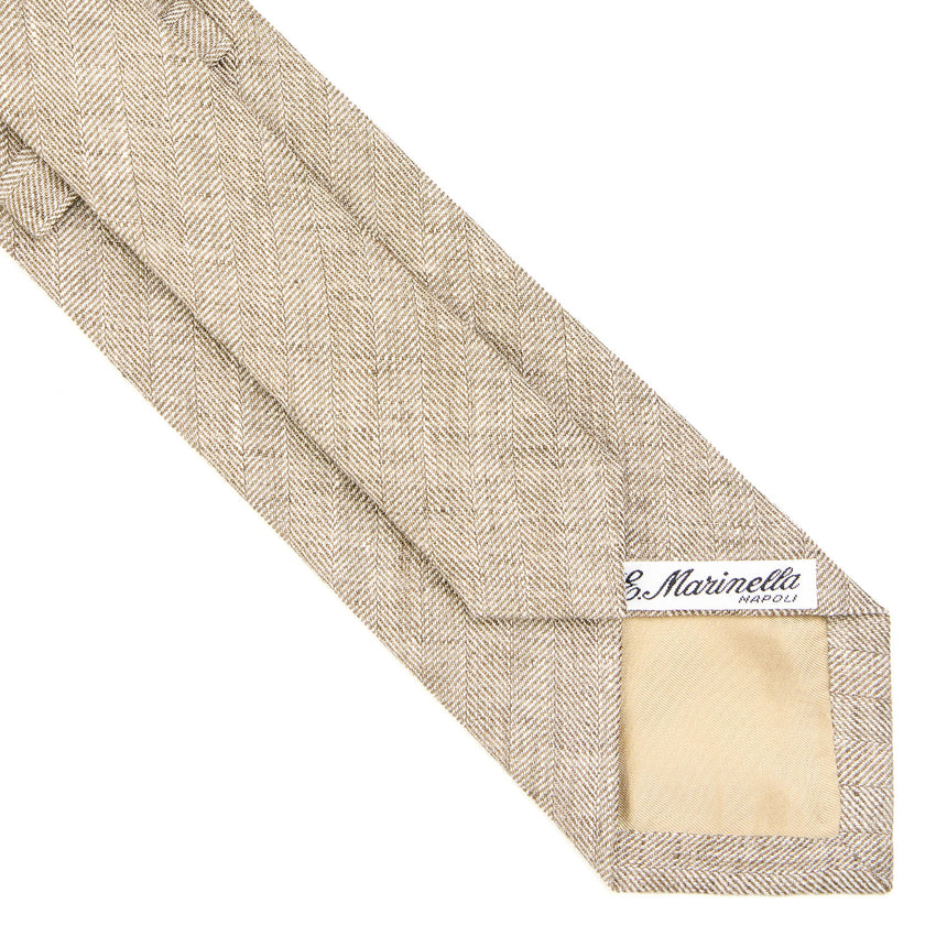 BEIGE SARTORIAL LINEN AND COTTON TIE