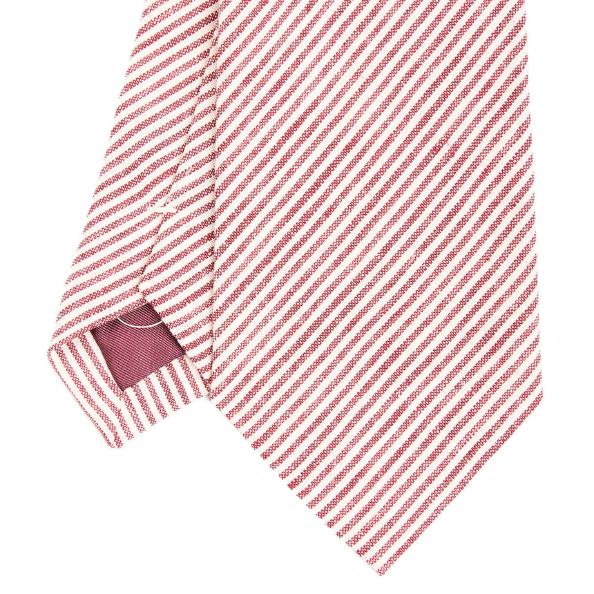 BURGUNDY SARTORIAL LINEN AND COTTON TIE