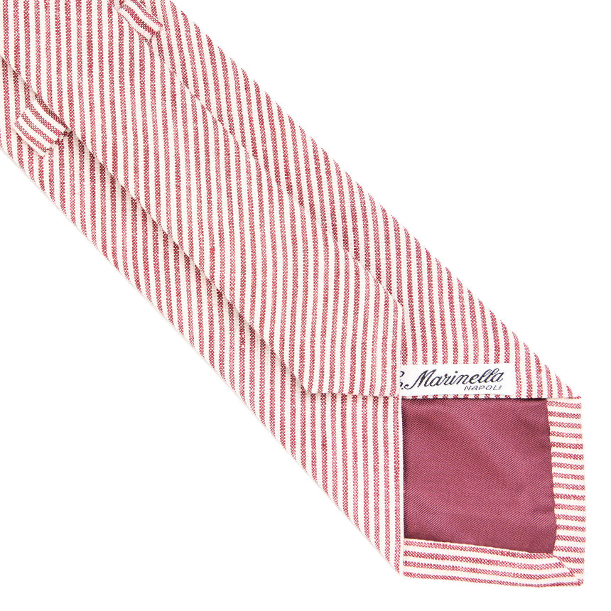 BURGUNDY SARTORIAL LINEN AND COTTON TIE