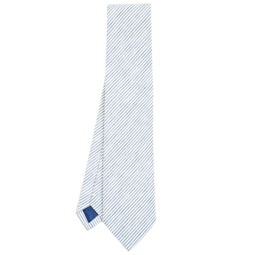 LIGHT BLUE SARTORIAL LINEN AND COTTON TIE