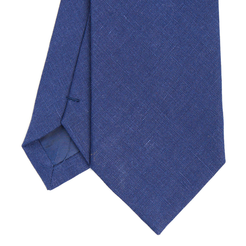 BLUE SARTORIAL LINEN AND COTTON TIE