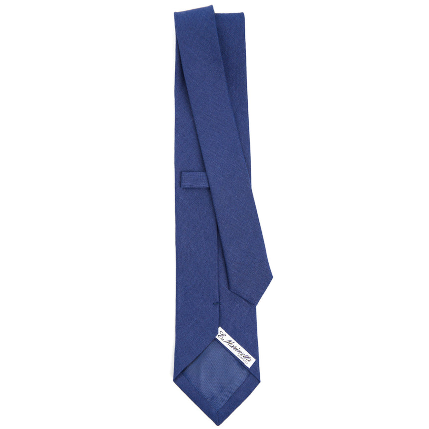 BLUE SARTORIAL LINEN AND COTTON TIE