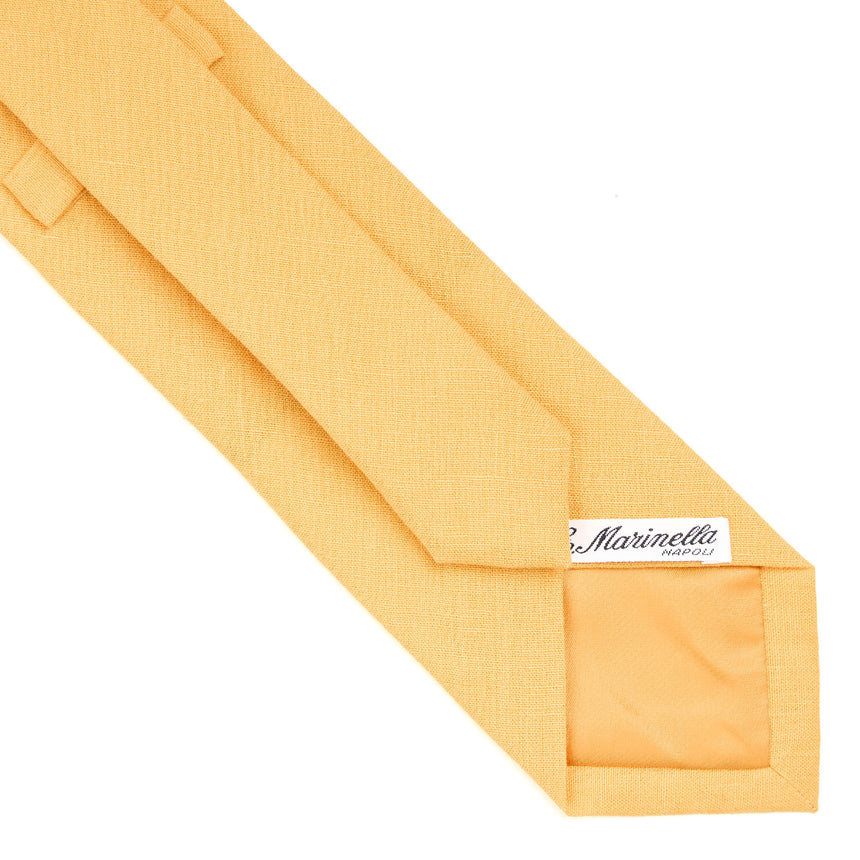 CRAVATTA SARTORIALE IN LINO E COTONE GIALLA