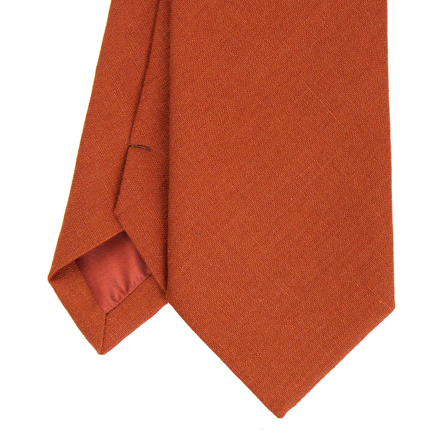 ORANGE SARTORIAL LINEN AND COTTON TIE