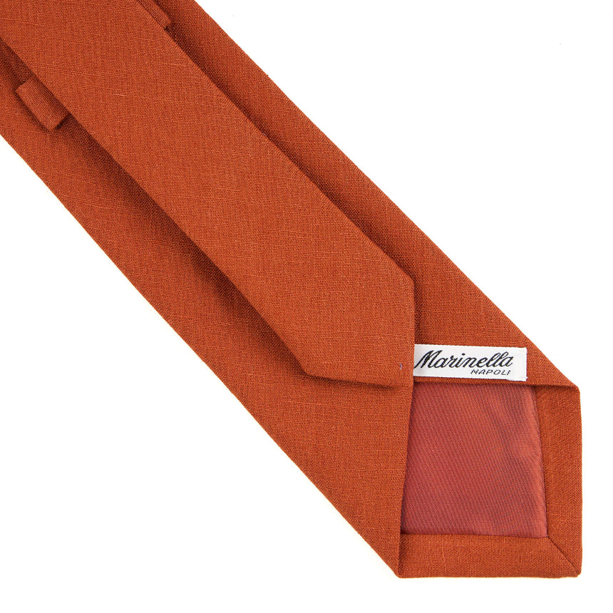 ORANGE SARTORIAL LINEN AND COTTON TIE