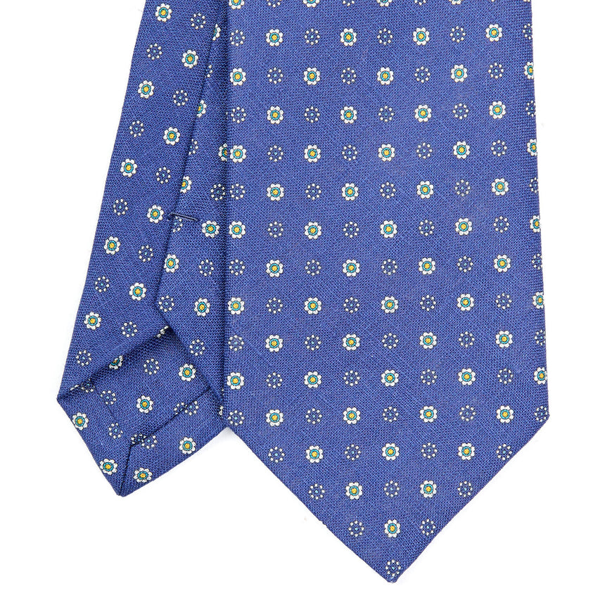CRAVATTA SARTORIALE IN LINO BLU
