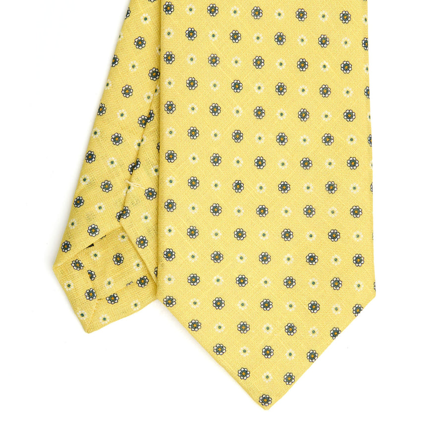 CRAVATTA SARTORIALE IN LINO GIALLA