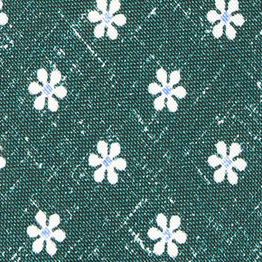 CRAVATTA SARTORIALE IN COTONE E SETA VERDE SCURO