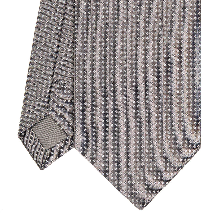 LIGHT GREY CEREMONIAL JACQUARD SILK TIE