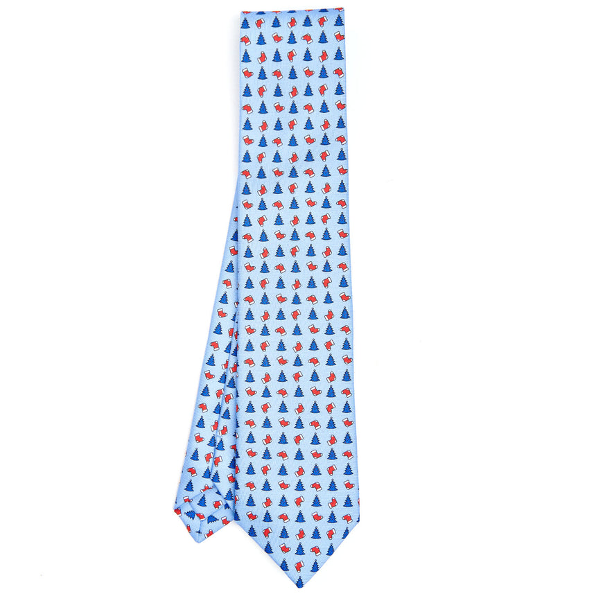 LIGHT BLUE SARTORIAL HOLIDAY SILK TIE