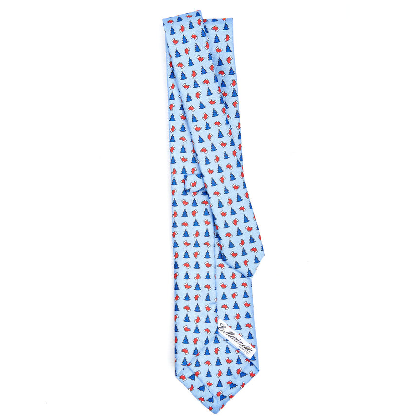 LIGHT BLUE SARTORIAL HOLIDAY SILK TIE
