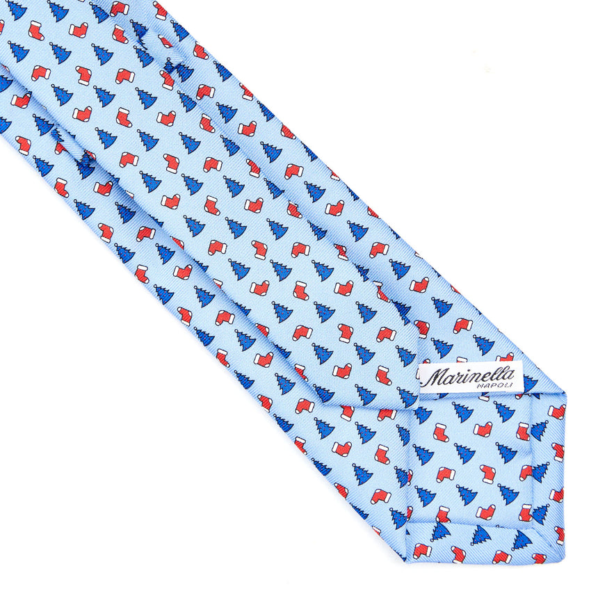 LIGHT BLUE SARTORIAL HOLIDAY SILK TIE