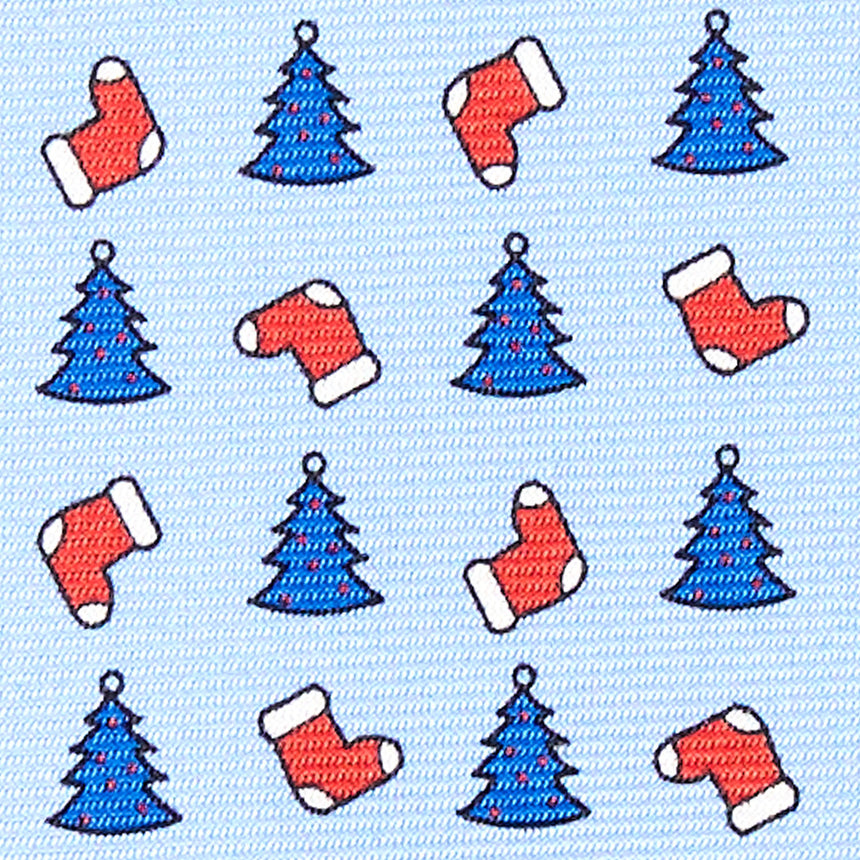 LIGHT BLUE SARTORIAL HOLIDAY SILK TIE
