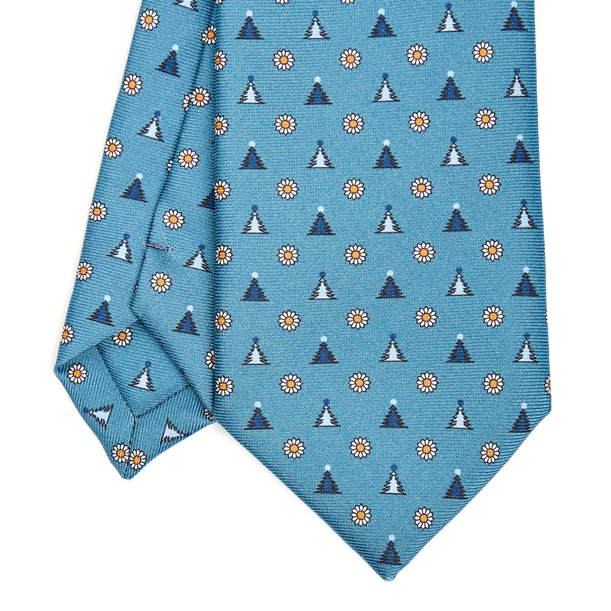 MID BLUE SARTORIAL HOLIDAY SILK TIE