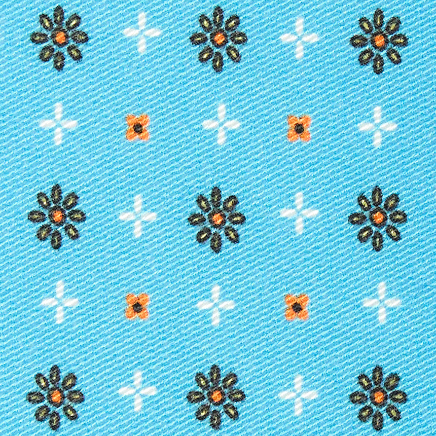 CRAVATTA IN SETA E ORANGE FIBER AZZURRA