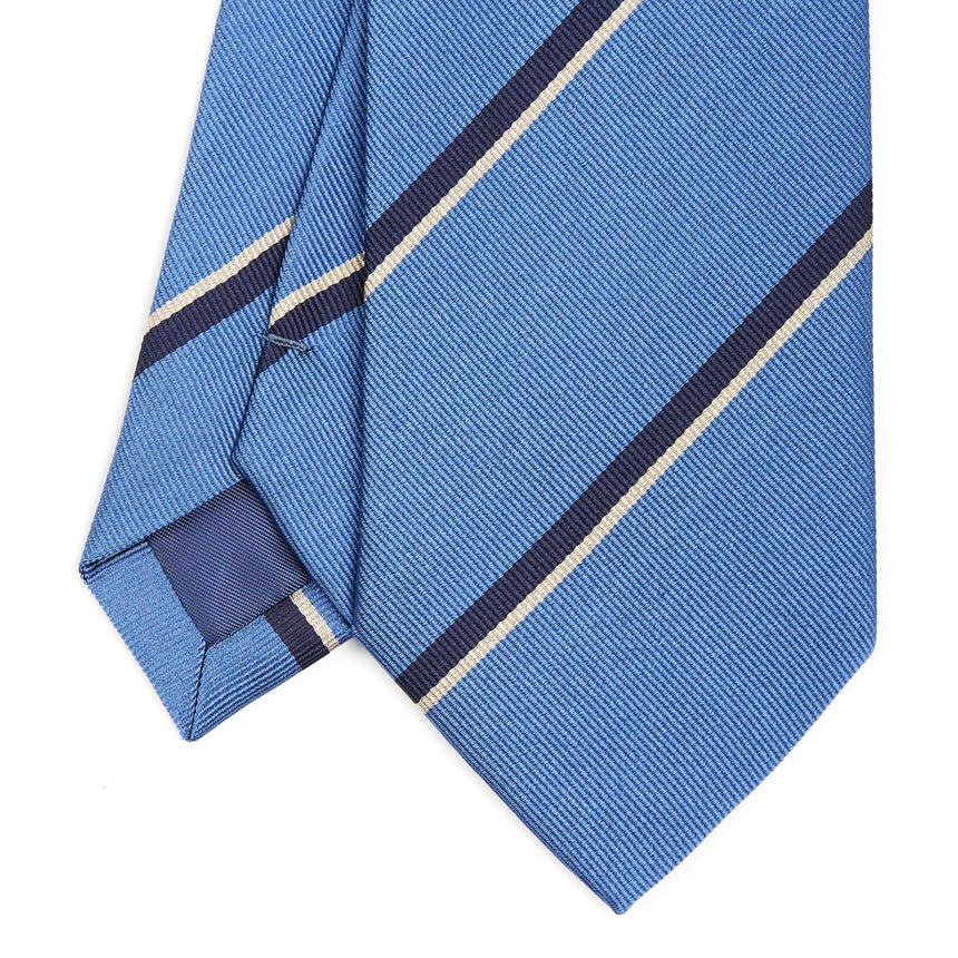 CRAVATTA REGIMENTAL IN SETA AZZURRO POLVERE