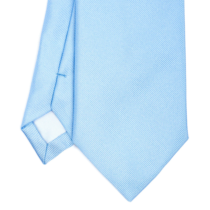 CRAVATTA SARTORIALE IN SETA JACQUARD AZZURRA