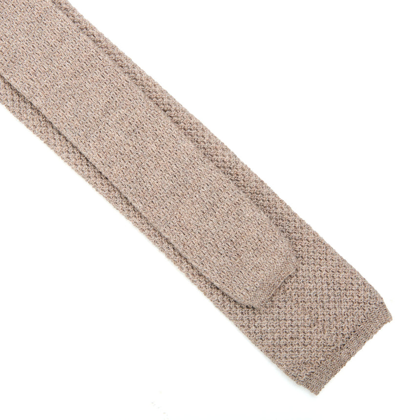 BEIGE CASHMERE KNITTED TIE