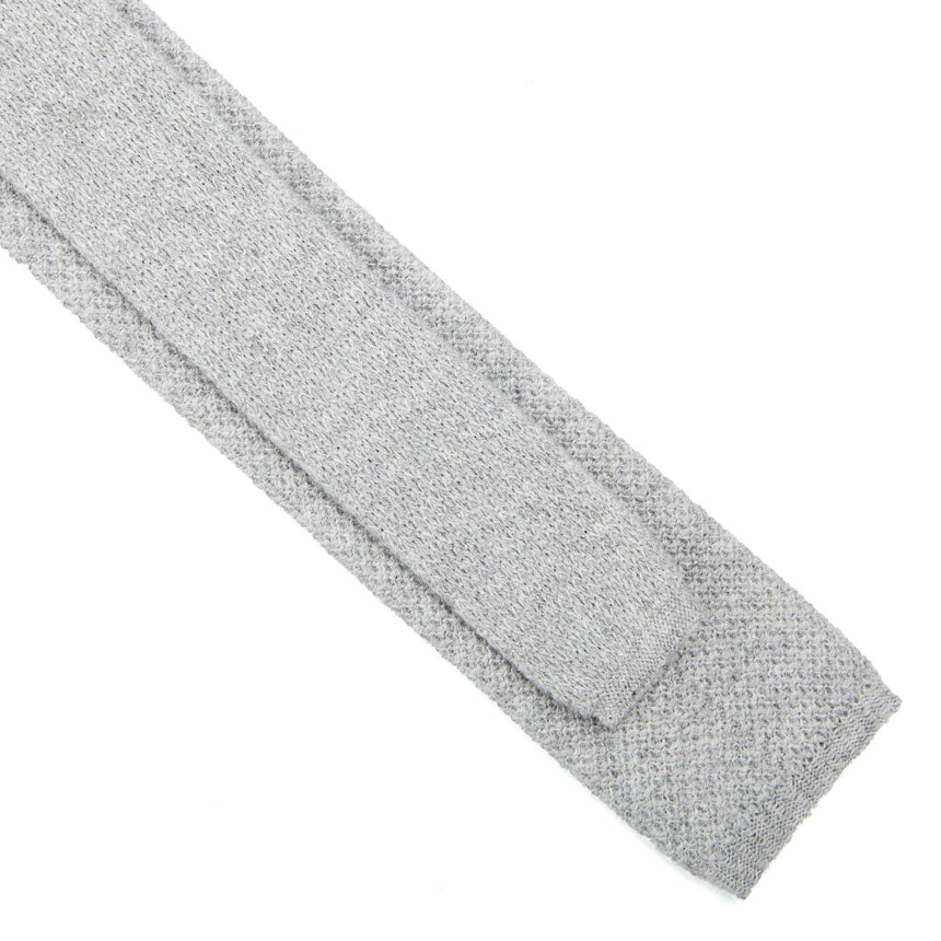 LIGHT GREY CASHMERE KNITTED TIE