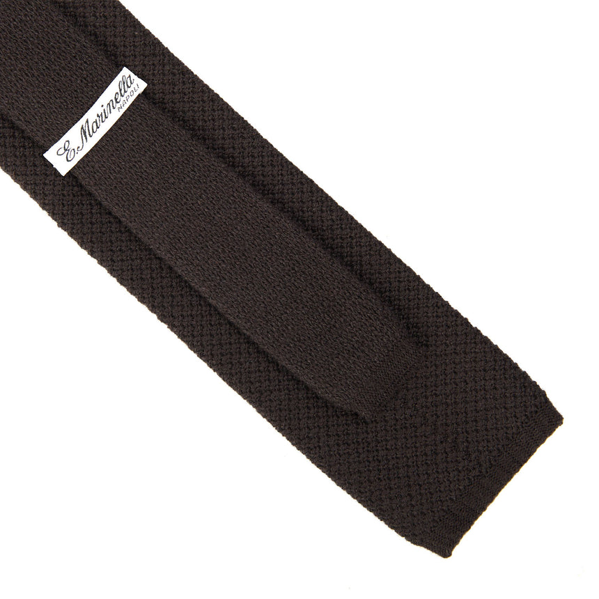 DARK BROWN CASHMERE KNITTED TIE