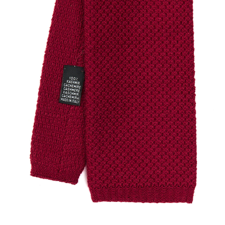 BURGUNDY CASHMERE KNITTED TIE