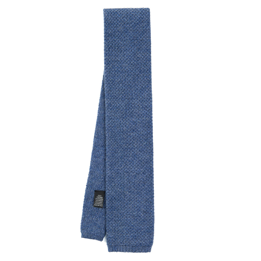 BLUE CASHMERE KNITTED TIE