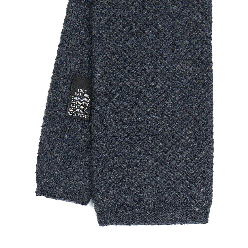 DARK GREY CASHMERE KNITTED TIE