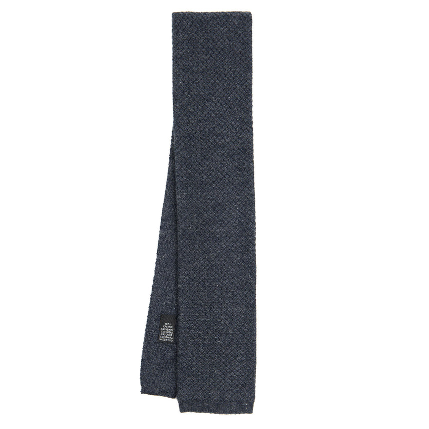 DARK GREY CASHMERE KNITTED TIE