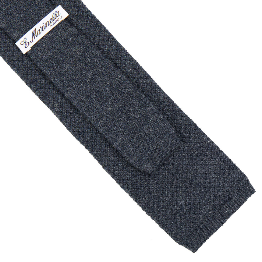 DARK GREY CASHMERE KNITTED TIE