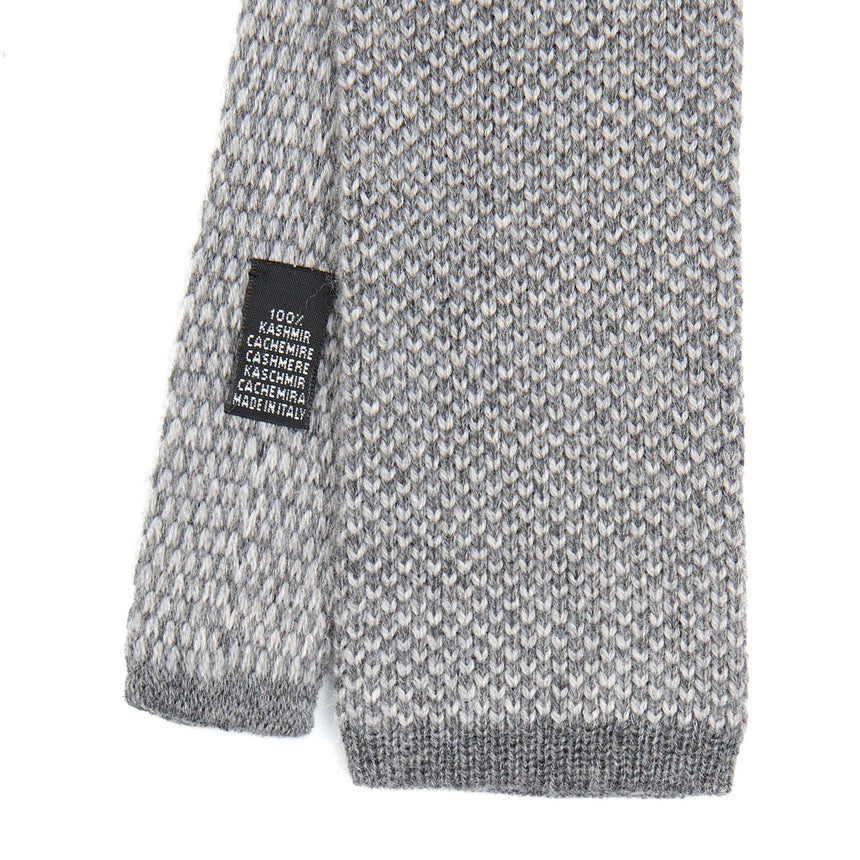 CRAVATTA TRICOT IN CASHMERE GRIGIO CHIARO