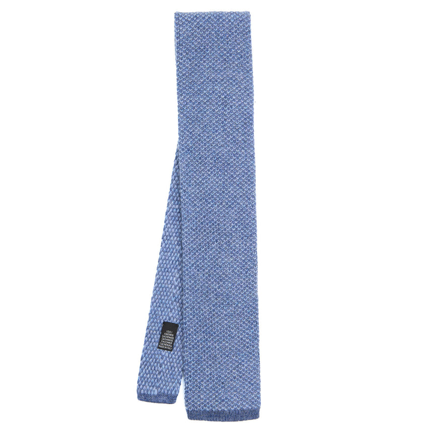 CRAVATTA TRICOT IN CASHMERE AZZURRO POLVERE