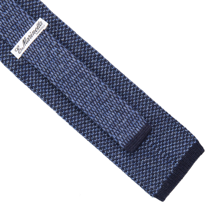 DARK BLUE CASHMERE KNITTED TIE