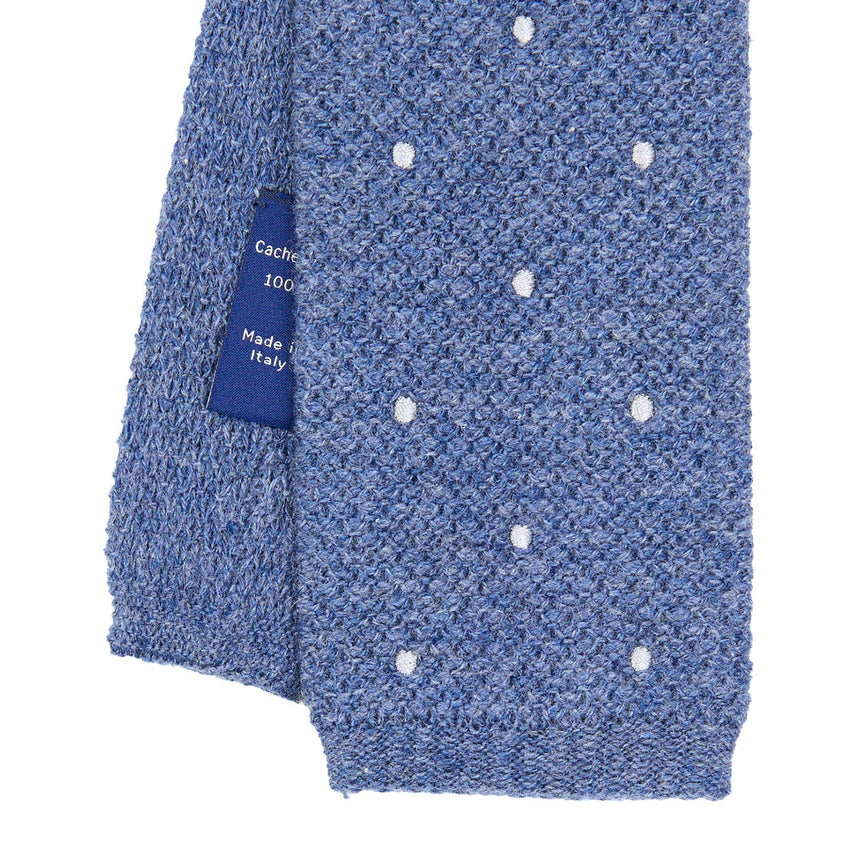 CRAVATTA TRICOT IN CASHMERE AZZURRO POLVERE