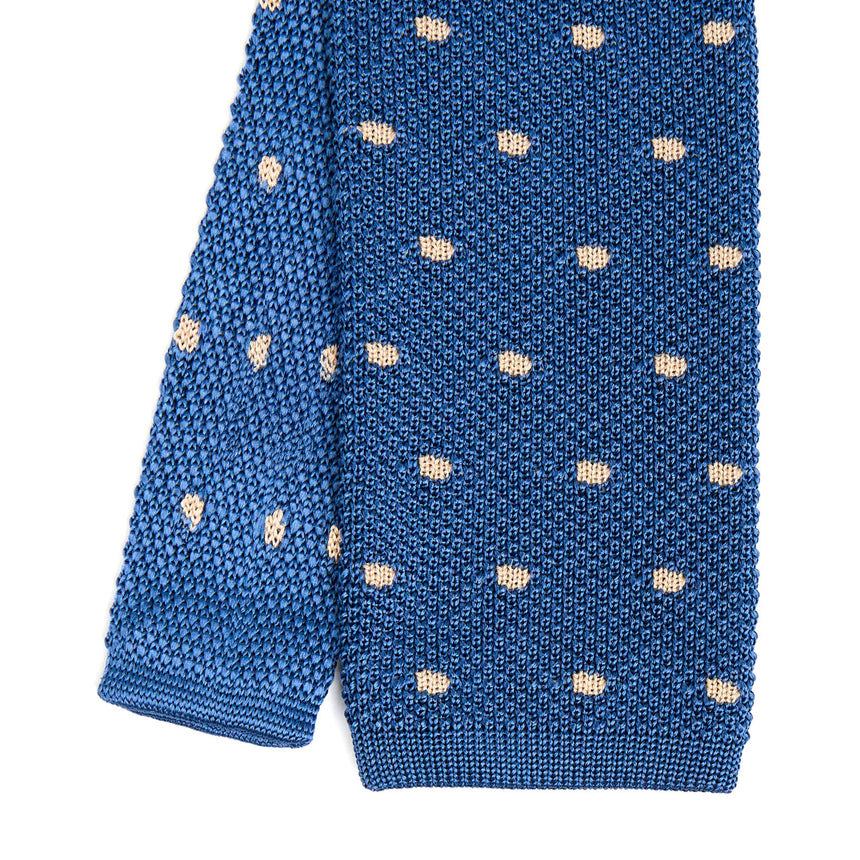BLUE SILK KNITTED TIE