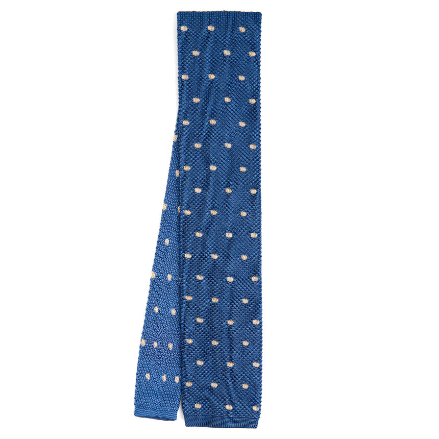 BLUE SILK KNITTED TIE