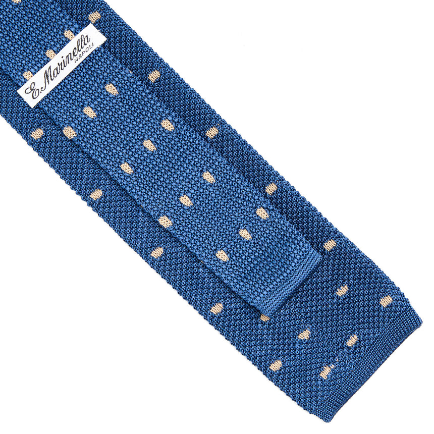 BLUE SILK KNITTED TIE