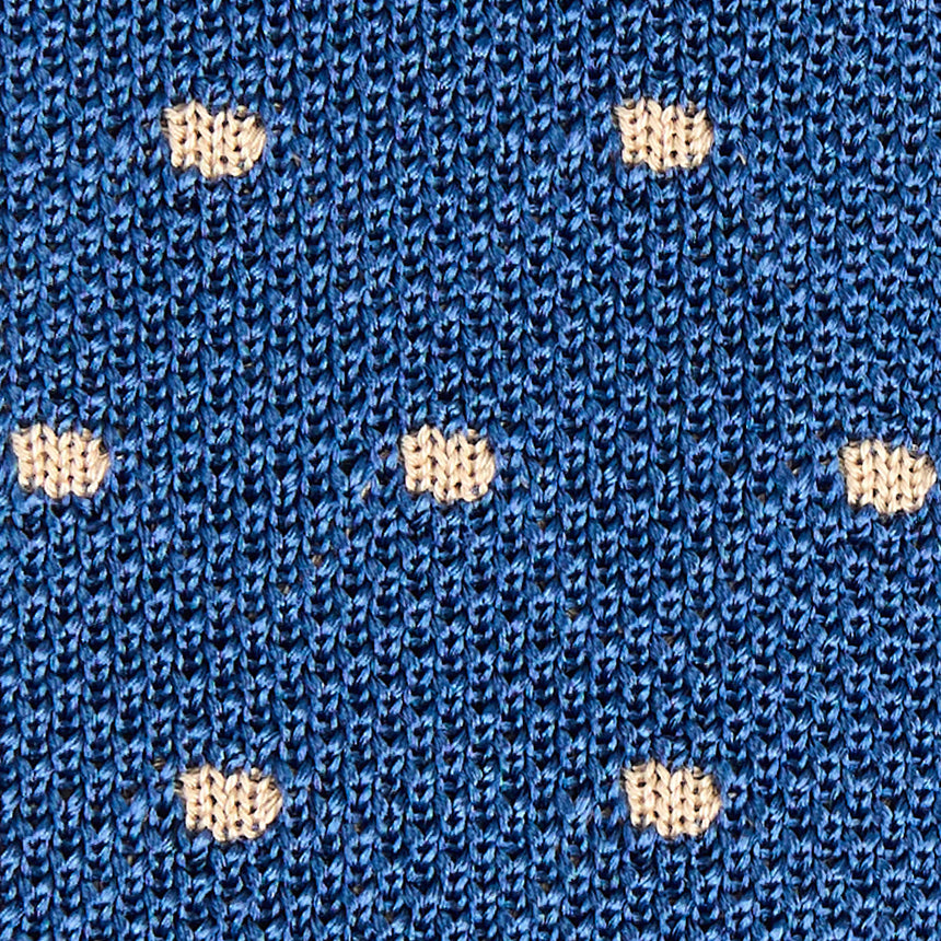 BLUE SILK KNITTED TIE