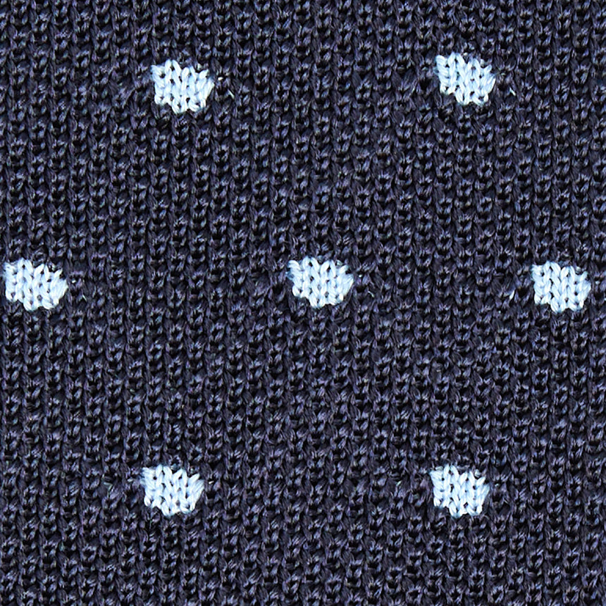 DARK BLUE SILK KNITTED TIE