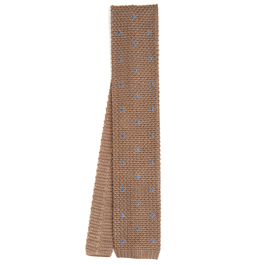 BEIGE SILK KNITTED TIE
