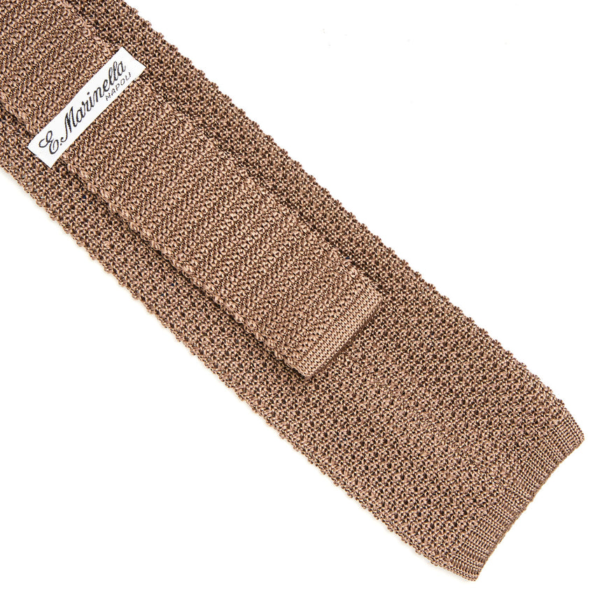 BEIGE SILK KNITTED TIE